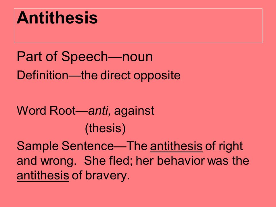 Examples of Antithesis